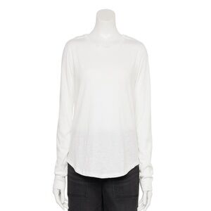 SONOMA Adaptive Long Sleeve White T-Shirt- XS